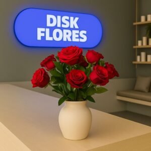 Rosas com Vaso de Cerâmica